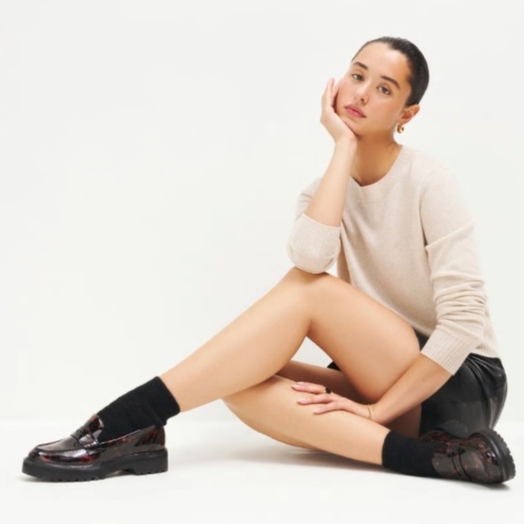 Reformation Agathea Chunky Loafer Patent Tortoise  sz 9 - Picture 3 of 8